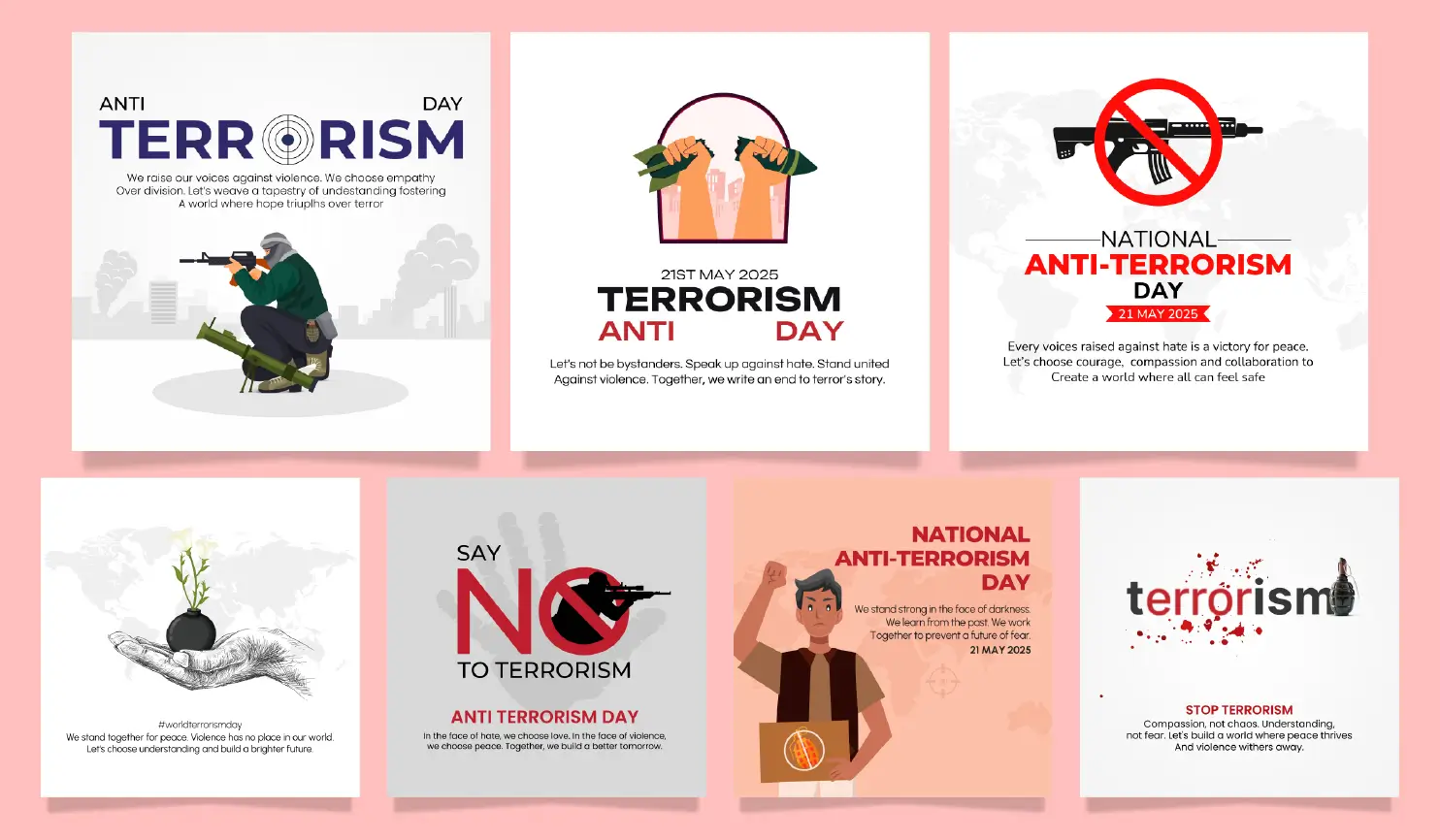 Anti-Terrorism Day 2025 Poster by Postive App