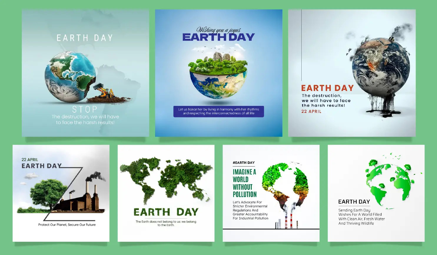 Earth Day 2025 Posters with Postive App