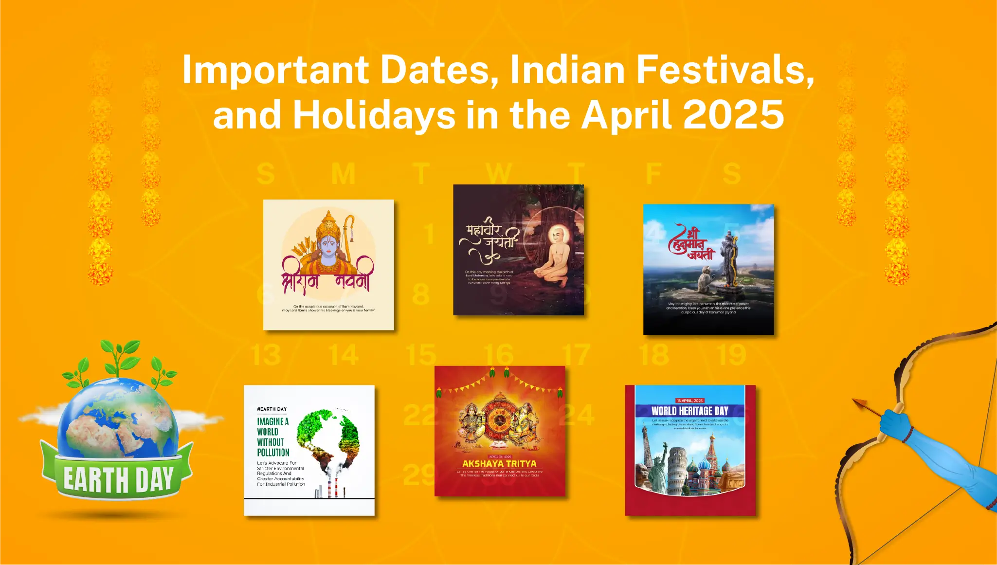 Important Dates, Indian Festivals, and Holidays in the April 2025 Calendar