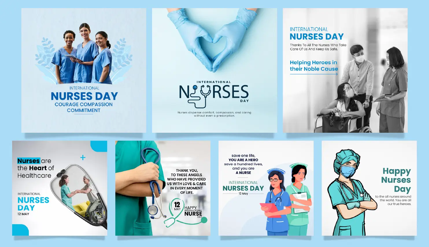 Create International Nurses Day 2025 Posters with Postive App