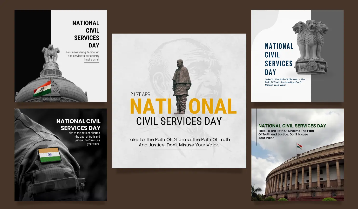 National Civil Services Day 2025 Posters By Postive App