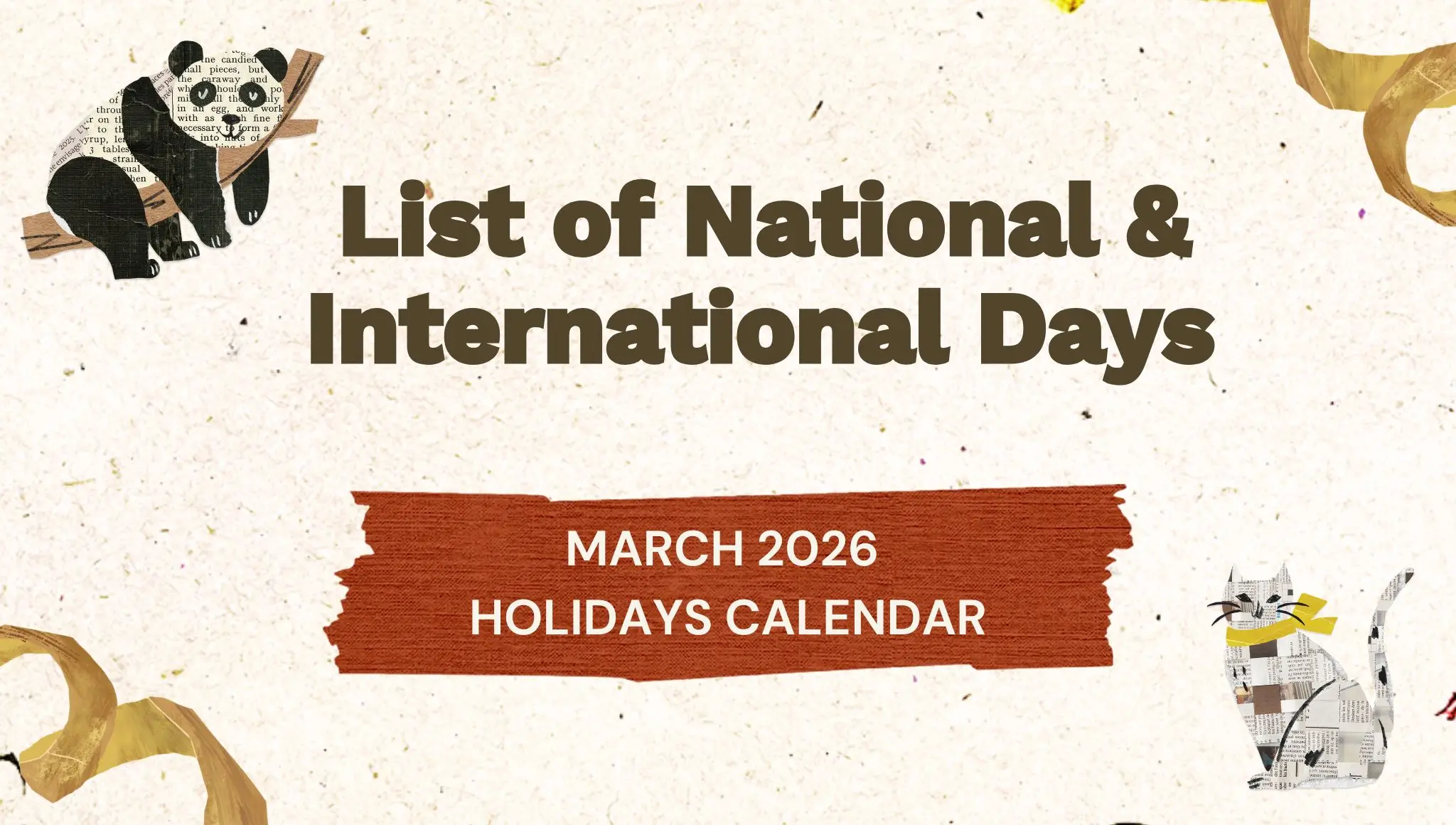 Important Days in March 2026 | National & International Observances