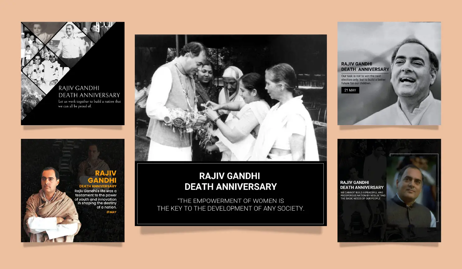 Rajiv Gandhi Death Anniversary 2025 Poster by Postive App