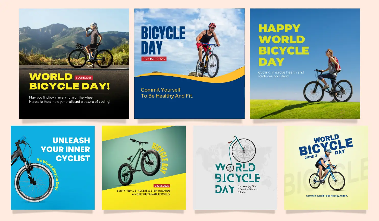 World Bicycle Day 2025 Poster by Postive App