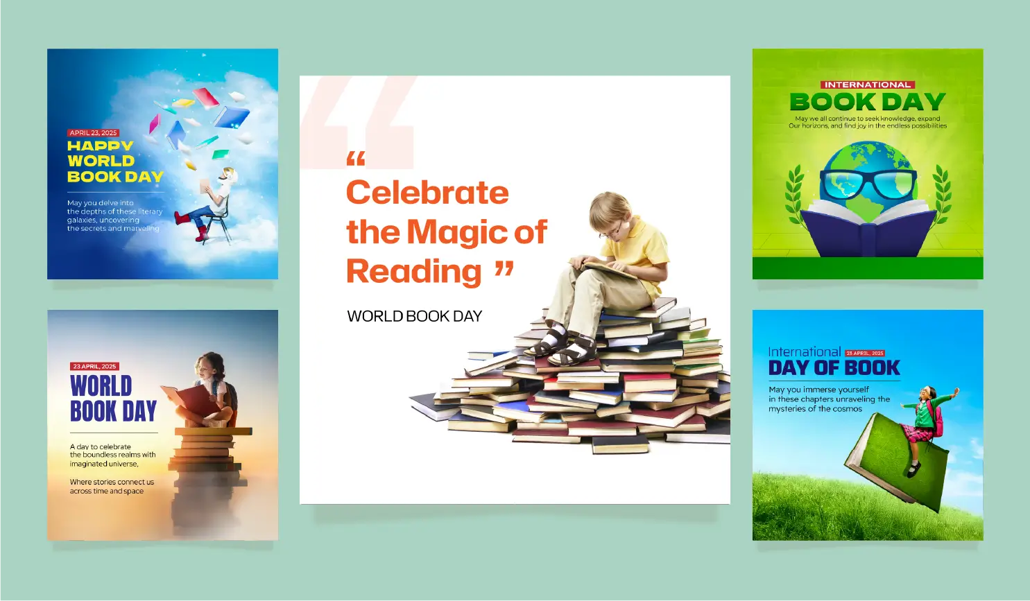 World Book Day 2025 Posters with Postive App
