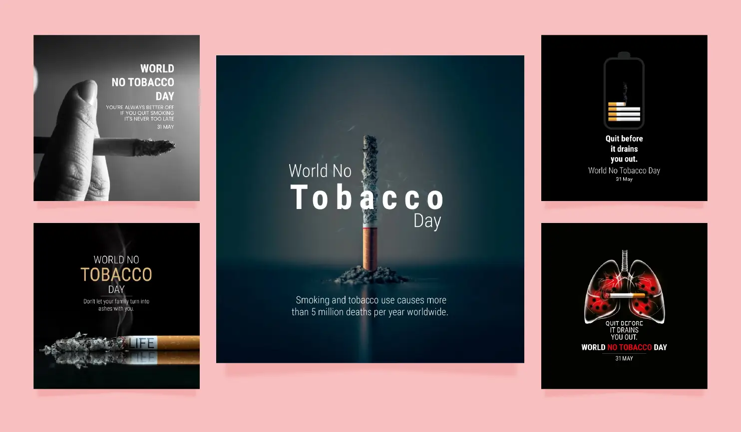 World No Tobacco Day 2025 Poster by Postive App