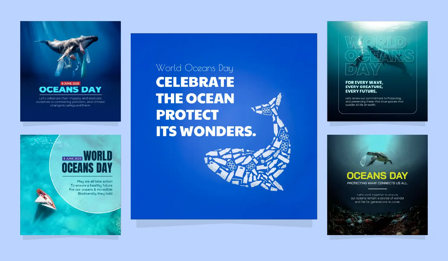 World Oceans Day 2025 Poster by Postive App